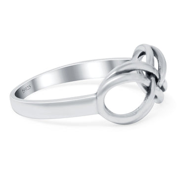Infinity Band Oxidized Ring Solid 925 Sterling Silver (8mm)